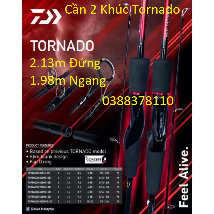 Cần Câu Lure 2 Khúc Tornado