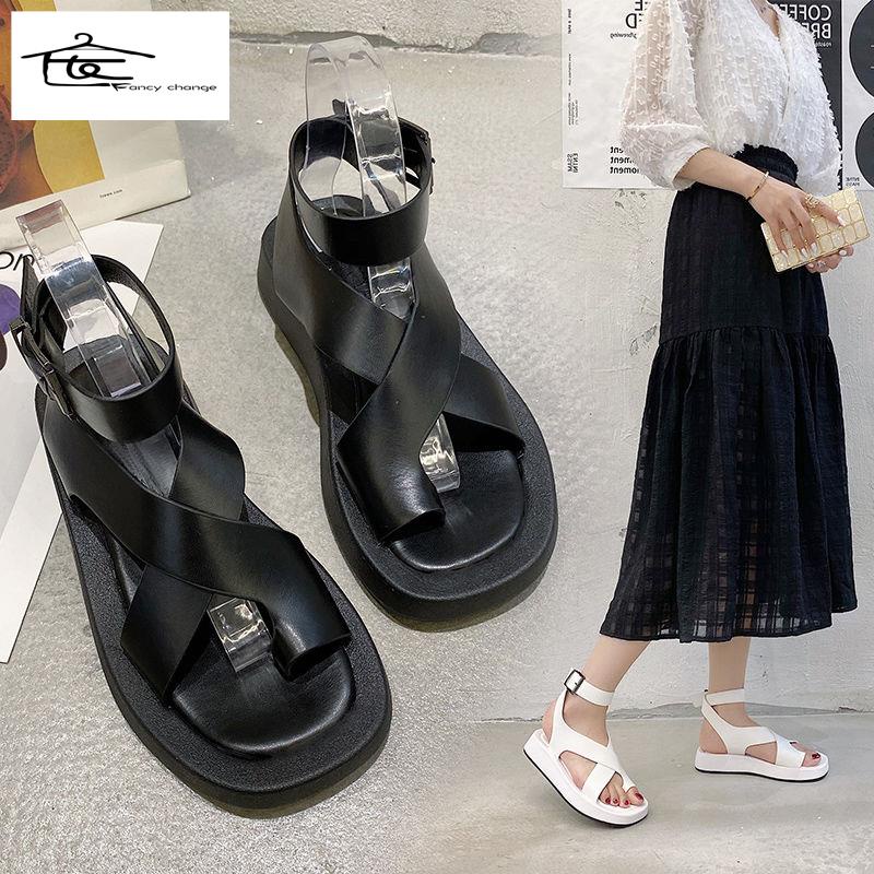 Giày Sandal Đế Xuồng Dày Thời Trang Đi Biển Mùa Hè
