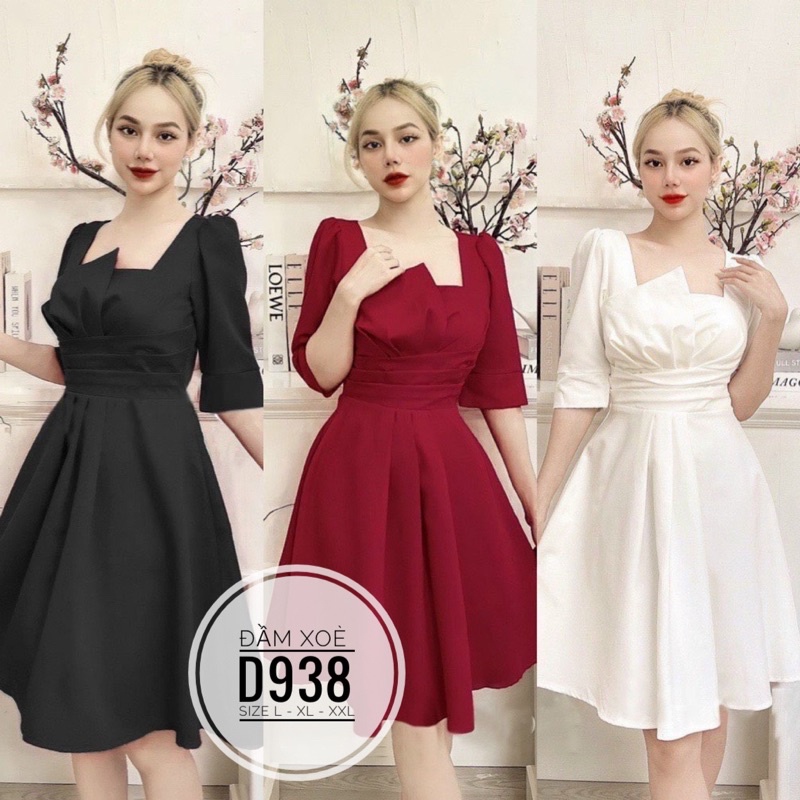 (60-90KG) MINSTORE Bigsize Đầm xoè D938