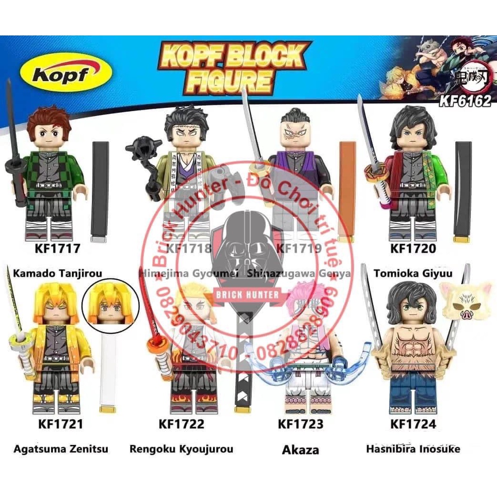 KF 6162 Demon Slayer Minifigures đồ chơi lắp ráp mô hình nhân vật trong Anime Thanh gươm diệt quỷ Kimetsu no Yaiba