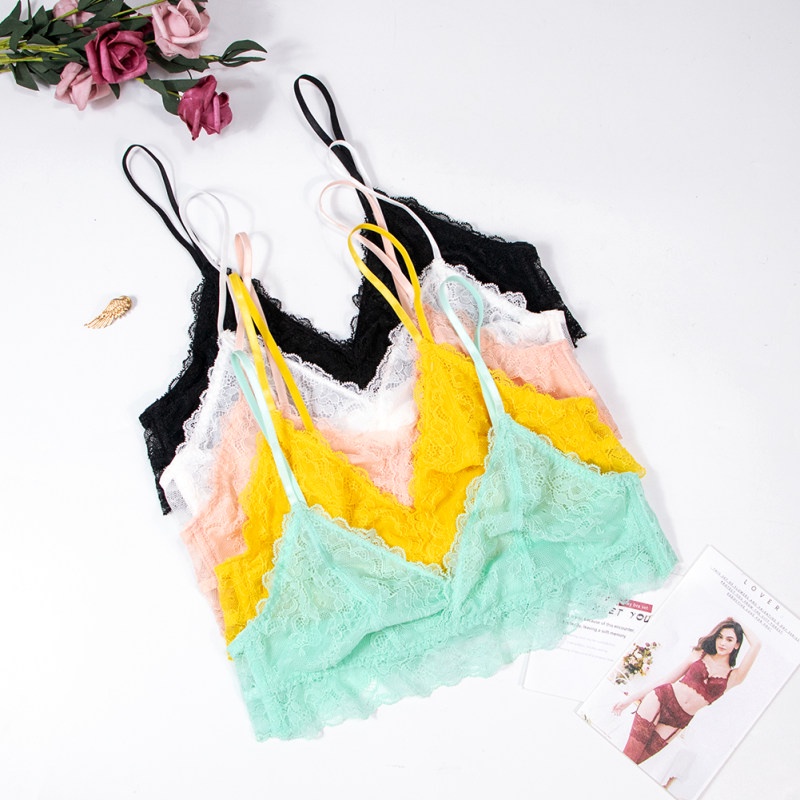 Varsbaby ultra-thin french lace underwear for women transparent seamless comfortable underwear triangle bra 3pcs / lot D322BB