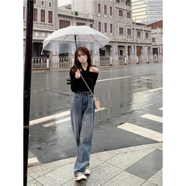 Áo thun dài tay trễ vai chéo cổ chất cotton dẻo dáng ôm siêu tôn dáng(mã 760)_Linhchi.studio