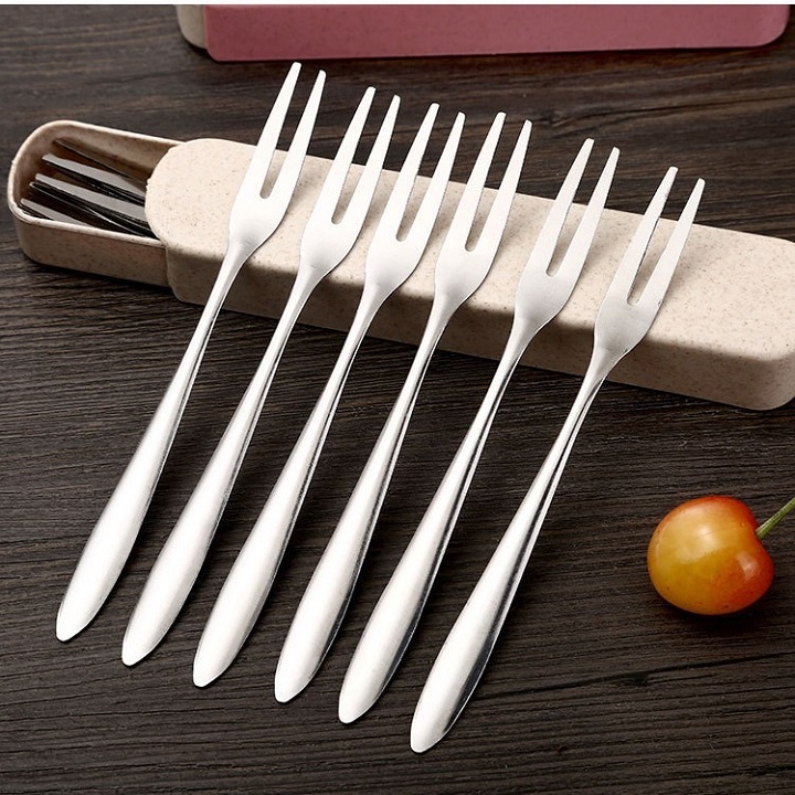 Dĩa khều ốc, nĩa ăn hoa quả, kim nhể ốc, inox 2 răng sáng bóng bền đẹp