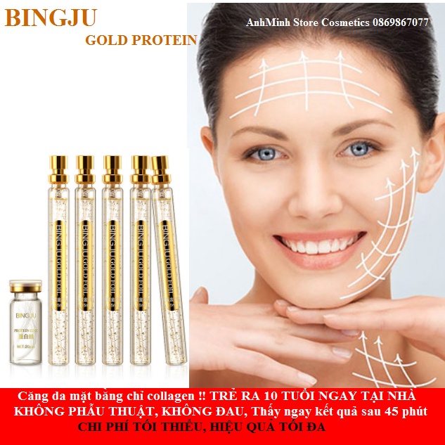 [Sét 5 ống] SERUM DƯỠNG DA HỮU CƠ GOLD PROTEIN CHỐNG LÃO HÓA, XÓA NHĂN, NÂNG CƠ MẶT