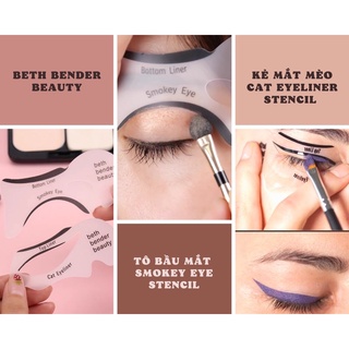 Set 2 Khuôn Kẻ Mắt Mèo, Tô Bầu Mắt Beauty - Eyeliner Stencil Smokey & Cat Eye Makeup