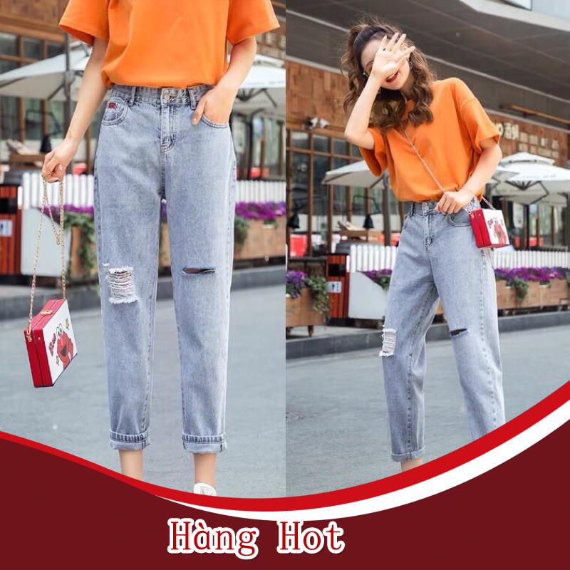 Quần bò baggy nữ quần jean baggy nữ quần jeans nữ cạp cao 3 size S M L hót 2021