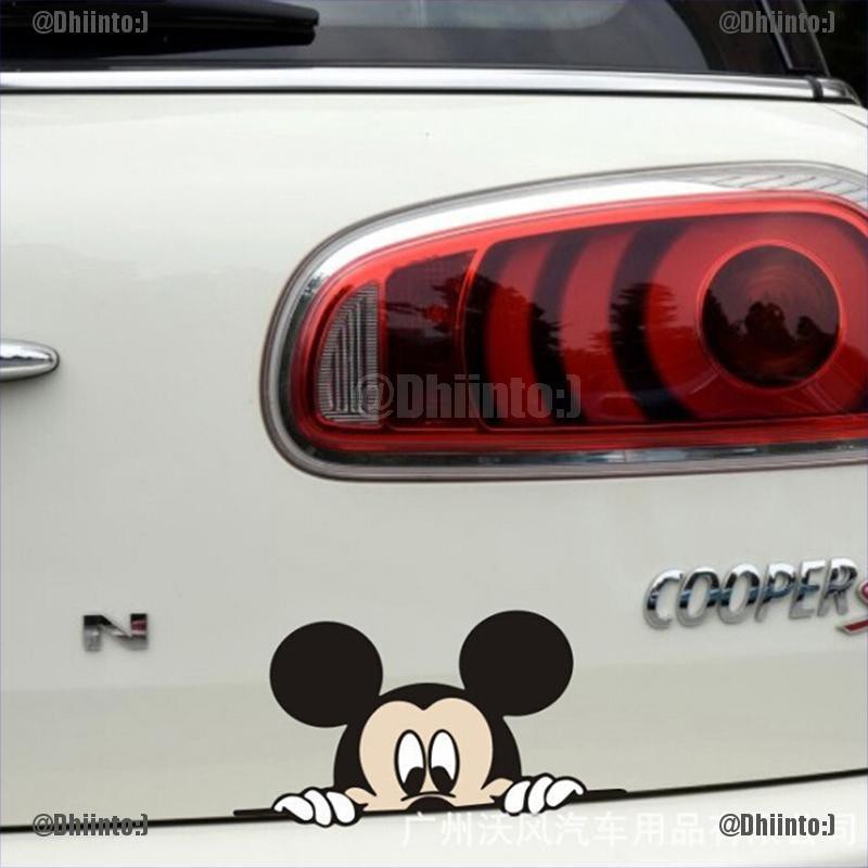 Sticker dán kính chiếu hậu xe hơi hình chuột mickey đáng yêu kích thước 14x8cm