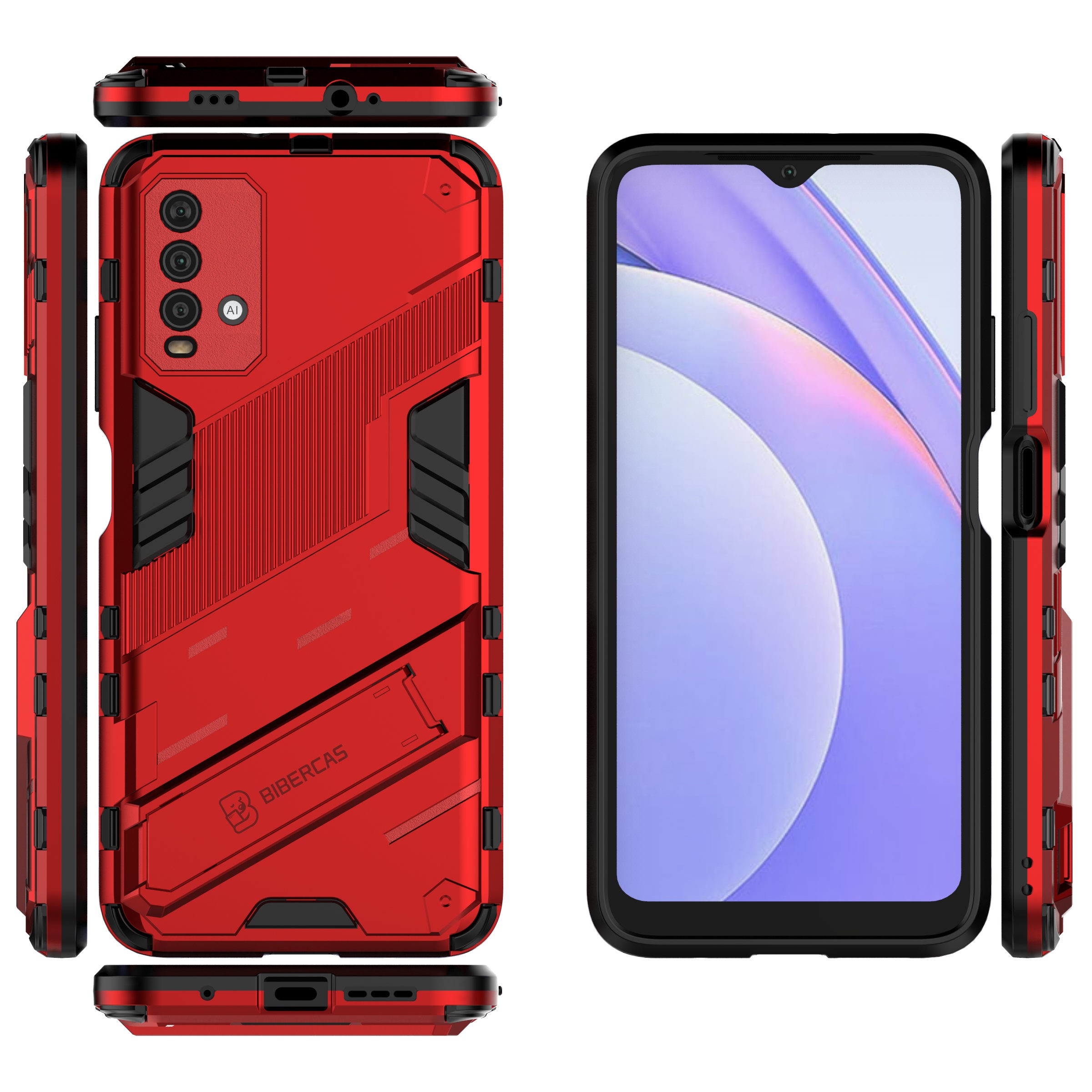 Ốp Điện Thoại Gắn Dây Nịt Phong Cách Punk Cá Tính Cho Redmi 9t Redmi 9t 9a 9c 9