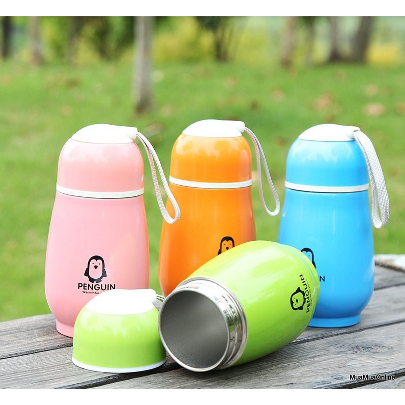 Bình Giữ Nhiệt In Hình Chim Cánh Cụt PenGuin Dung Tích 150ml