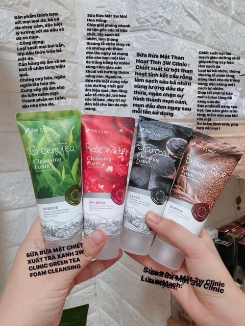 [ 100% chính hãng] 🍀 SỮA RỬA MẶT 3W CLINIC chính hãng Hàn quốc 100ml 🍀 | BigBuy360 - bigbuy360.vn