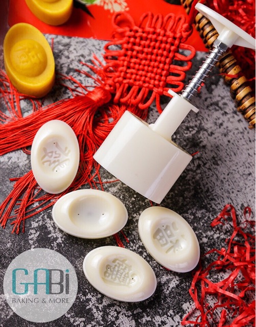 Khuôn trung thu lò xo 50g 4 mặt thỏi vàng