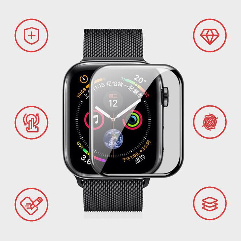 1 Kính Cường Lực 3D Bảo Vệ Màn Hình Cho Đồng Hồ Thông Minh Apple Watch Series 7 6 SE 5 4 40mm 44mm 41mm 45mm