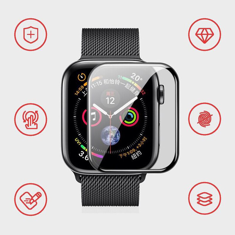 1 Kính Cường Lực 3D Bảo Vệ Màn Hình Cho Đồng Hồ Thông Minh Apple Watch Series 7 6 SE 5 4 40mm 44mm 41mm 45mm