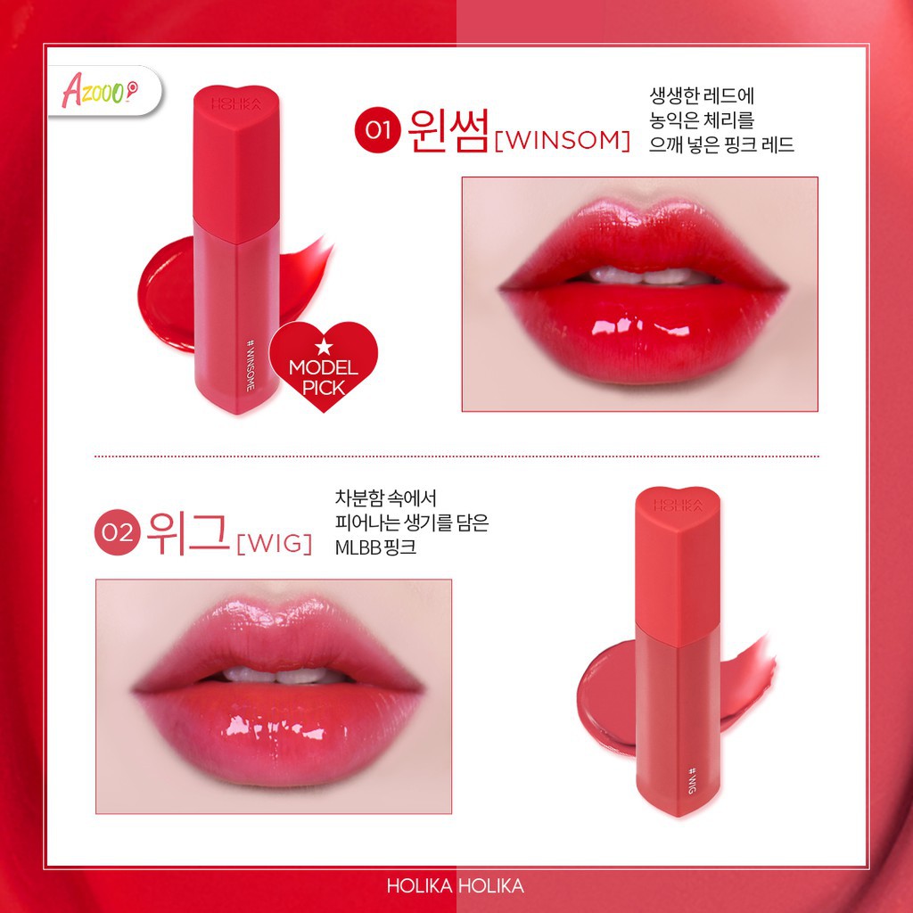 Son môi Tint Hàn Quốc Holika Holika màu sắc tươi trẻ cấp ẩm lâu trôi chống thấm nước giữ môi luôn mềm mướt căng mọng 3g | BigBuy360 - bigbuy360.vn