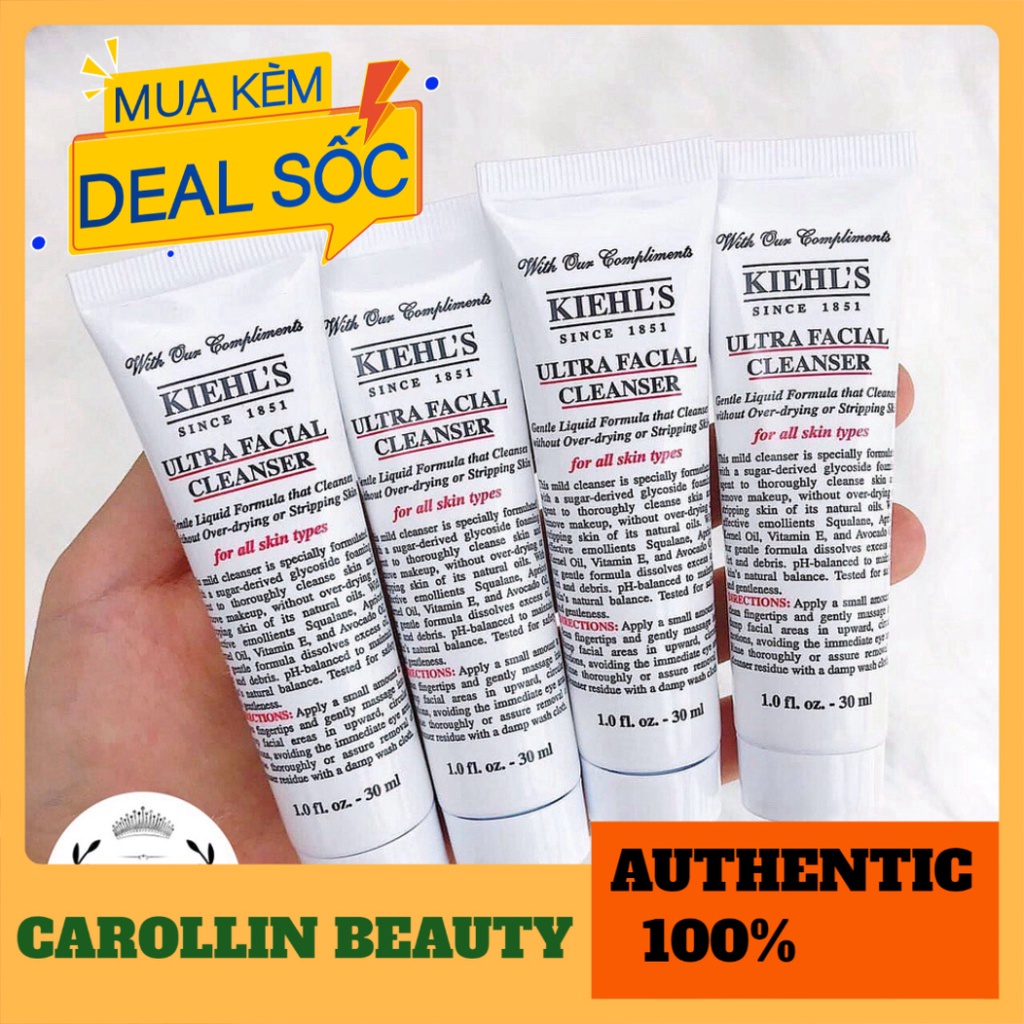 Sữa rửa mặt 💖 FREESHIP 💋  Sữa rửa mặt Ultra Facial Kiehl's 30ml chính hãng [ Minisize ] CAROLLIN BEAUTY | BigBuy360 - bigbuy360.vn
