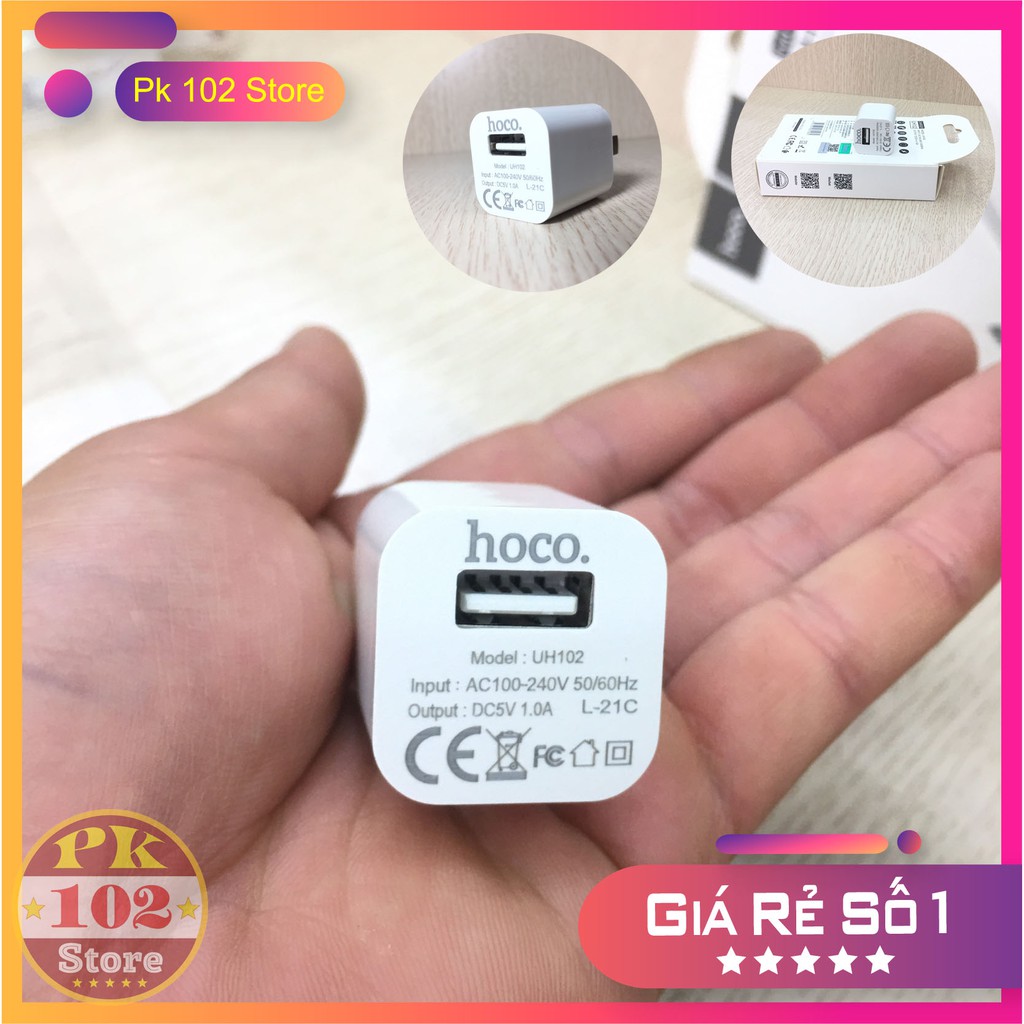 Sạc Nhanh Củ sạc iPhone iPad Android HOCO UH102 Chính Hãng Cao Cấp - Hỗ trợ sạc nhanh - Dòng 5V 1A (Pk102store)