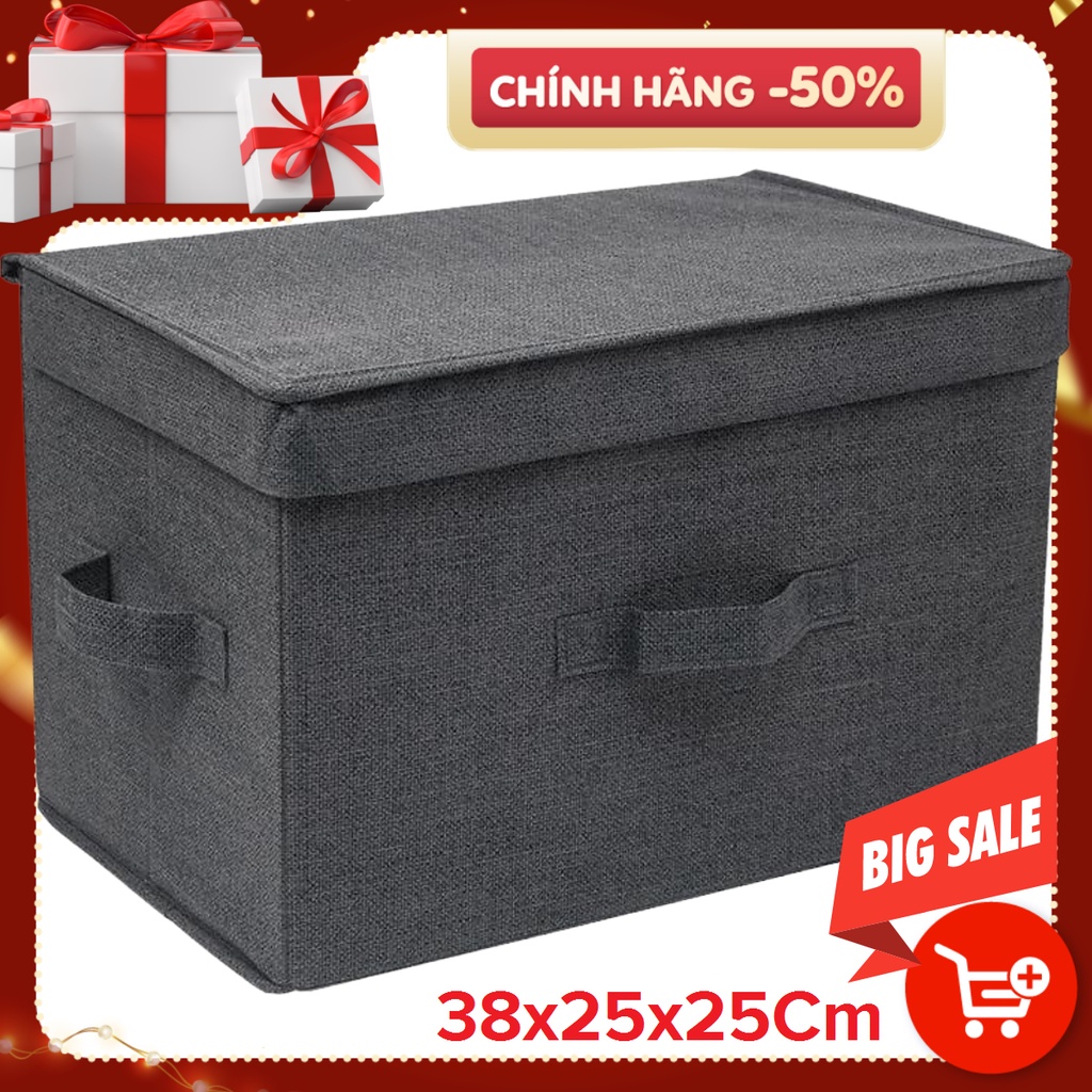 Combo 3 Hộp Vải Đựng Đồ Đa Năng TD1, TD2 Không Nắp/Có Nắp Phong Cách Thụy Điển Sang Trọng miDoctor Size 38 x 25 x 25cm