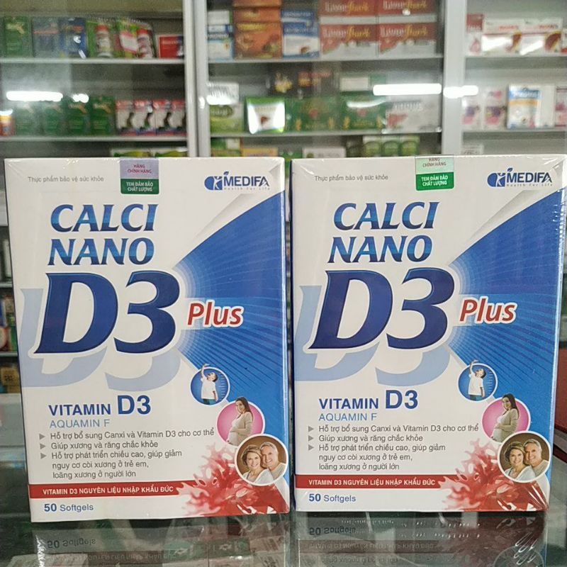 Calci nano D3 plus H50viên không táo bón - bổ canxi thoái hoá khớp loãng xương