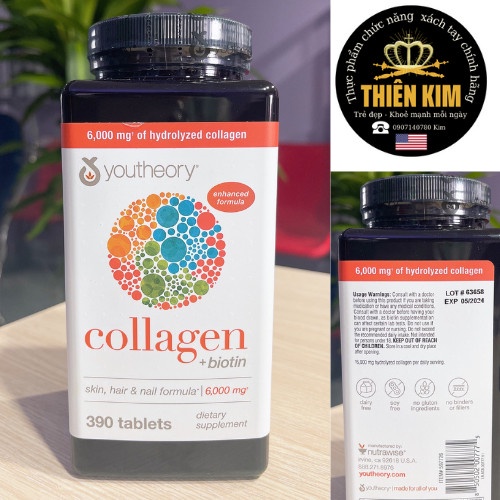 COLLAGEN Youtheory Type 1 2 & 3 Của Mỹ, 390 viên chính hãng 545.000đ