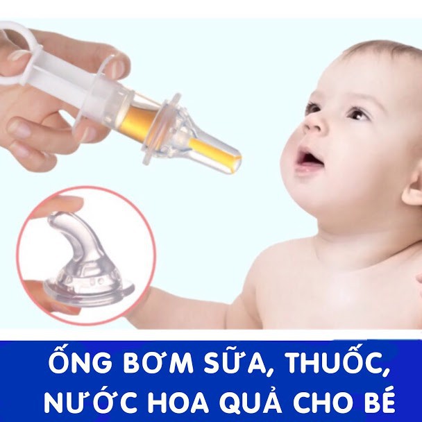 Dụng cụ bón thuốc ống hút sữa dạng xilanh cho bé không chịu bú bình an toàn chống sặc - Có hộp đựng an toàn