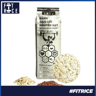 Bánh gạo lứt ăn kiêng FitRice (165g) - Hỗ trợ giảm cân, siết cơ, tập gym, eat clean (vị Yến mạch, Huyết rồng, Tím than)