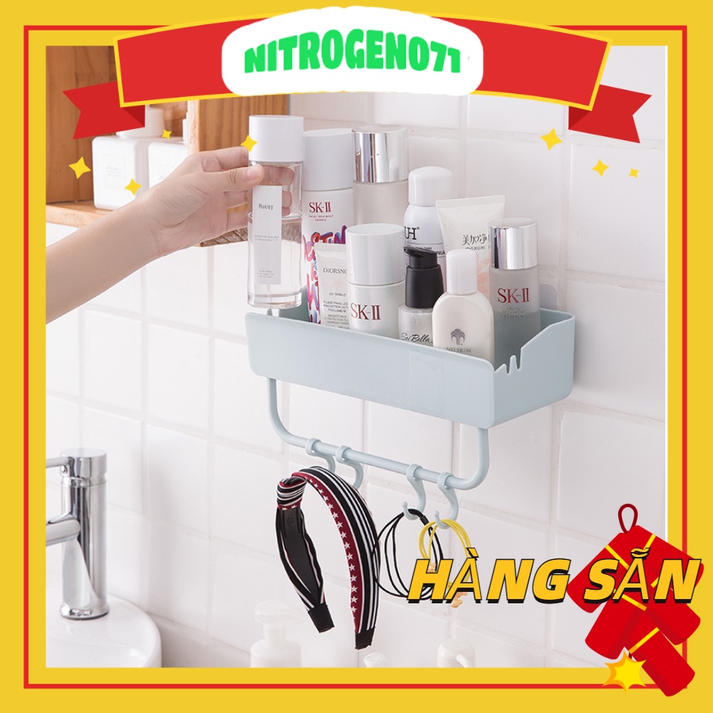 Nitrogen071 Kệ góc nhà tắm giá đựng đồ nhà vệ sinh dán tường siêu chắc nhựa 2 lớp chịu lực