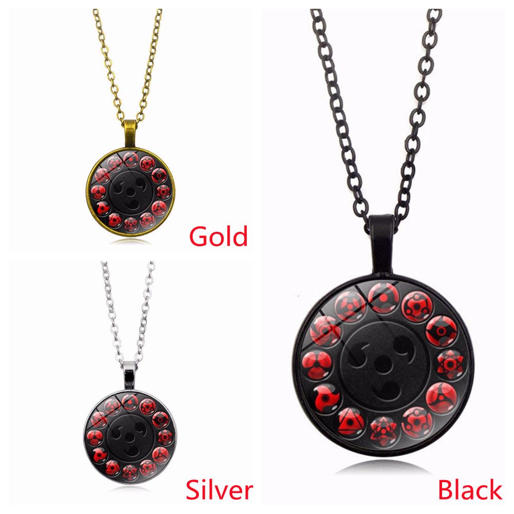 Vòng cổ mặt hình Akatsuki Itachi Sharingan hoạt hình sáng tạo làm quà tặng cho nam và nữ