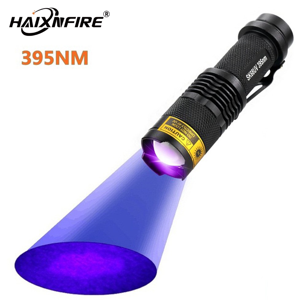 Haixnfire Đèn Pin UV SK68uv ánh sáng tím 365nm có thể điều chỉnh ánh sáng chế độ tập trung tiện dụng chất lượng cao