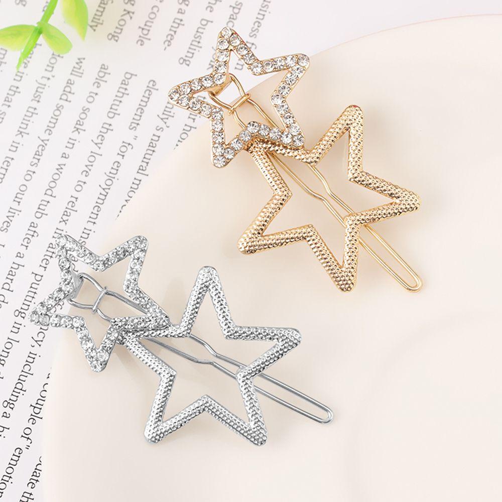 Kẹp Tóc Hình Ngôi Sao Bằng Kim Loại Thiết Kế Đục Lỗ Thời Trang