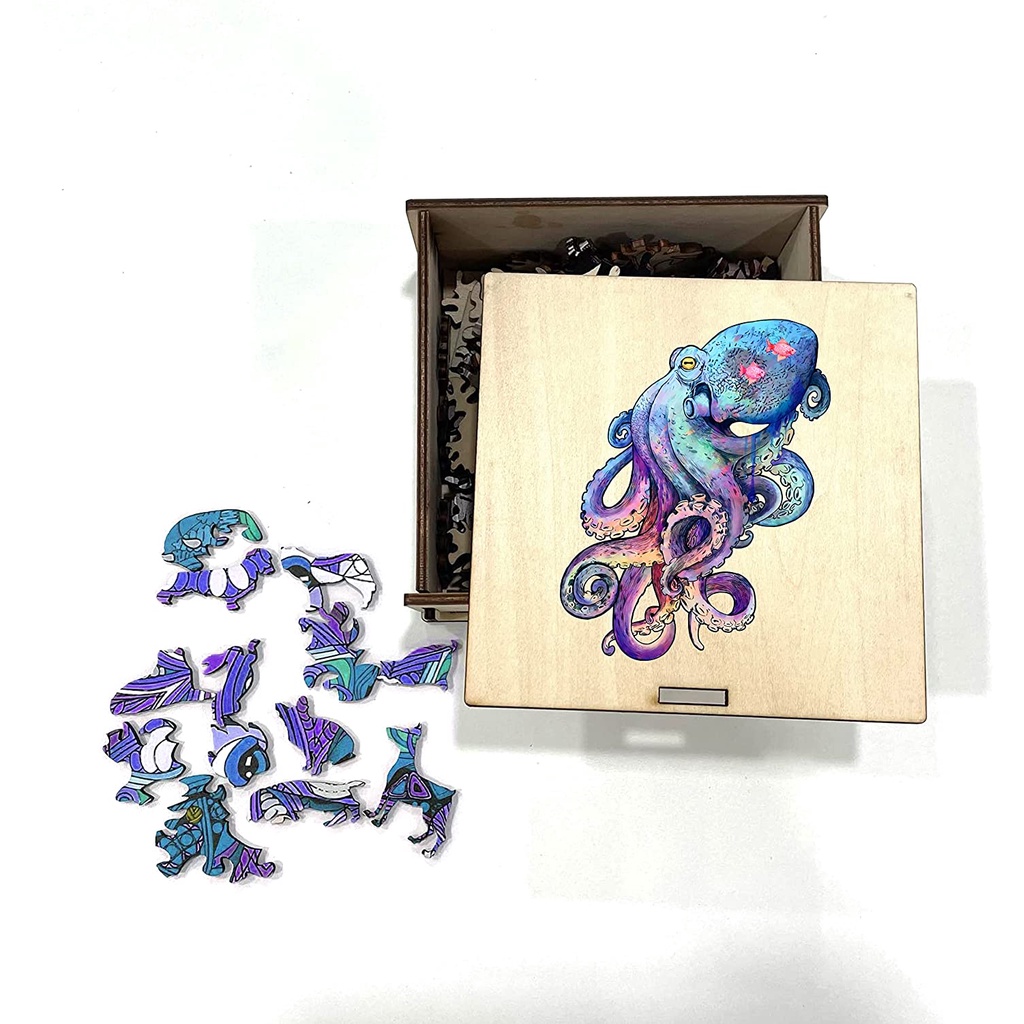 Bộ xếp hình gỗ đồ chơi Thegioipuzzle ghép hình puzzle con vật- Bạch Tuộc