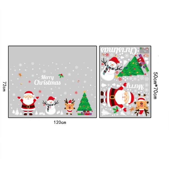 Decal Trang Trí Noel Hai Mặt Hít Tĩnh Điện Không Dơ Kính- NOEL nhộn nhịp vui tuyết