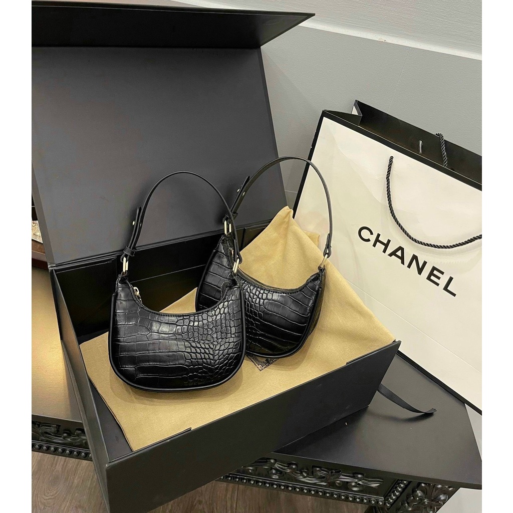 Túi Xách Nữ Linh StoreKẹp Nách Da Rắn Trơn Xinh Xắn Phong Cách Hàn Quốc