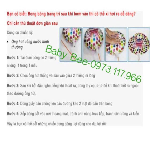 HƯỚNG DẪN CÁCH BƠM VÀ XỊT BÓNG TRANG TRÍ