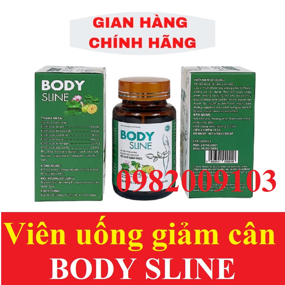 Viên uống giảm cân Body Sline hộp 30 viên, hỗ trợ giảm béo thải mỡ nhanh an toàn tự nhiên không cần ăn kiêng