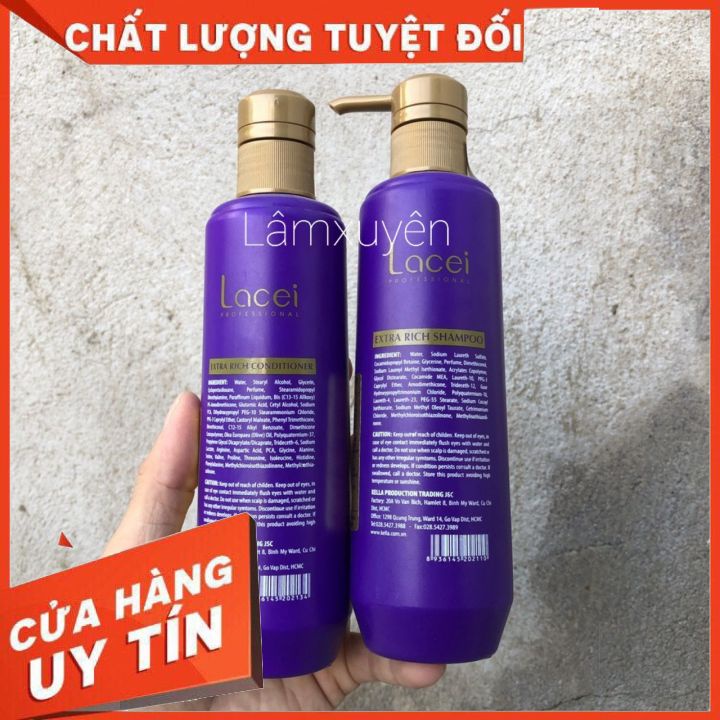 Bộ dầu gội và dầu xả LACEI TÍM 800ML và 250ML  nuôi dưỡng tóc khỏe, suôn mượt óng ả, cải thiện khô xơ,hư tổn