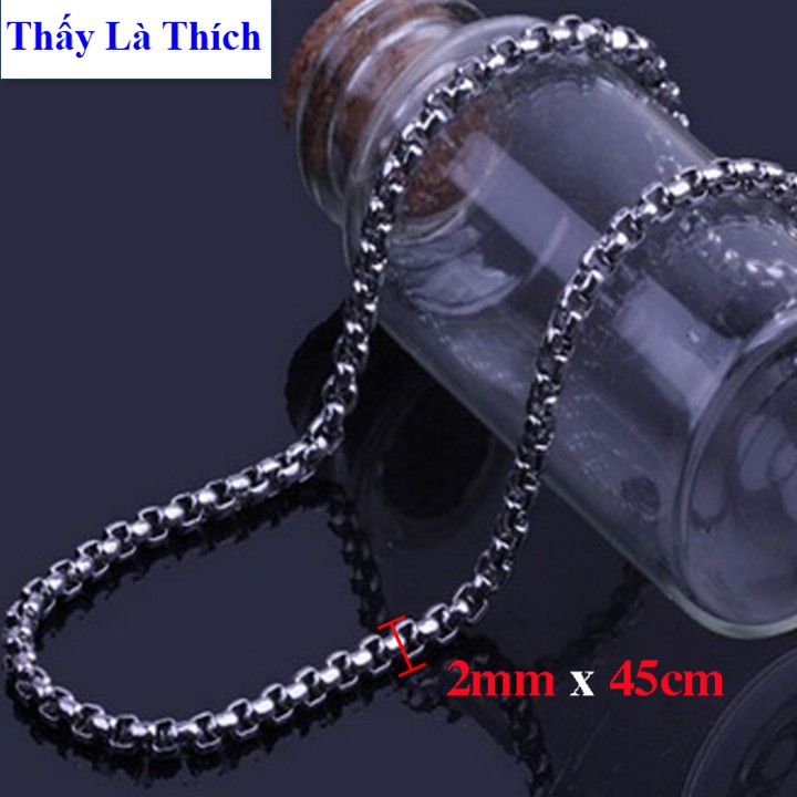 Dây chuyền nam trẻ em Titan kiểu khoen bông dừa cổ điển - An toàn cho trẻ - Cam kết 1 đổi 1 nếu hoen , gỉ sét