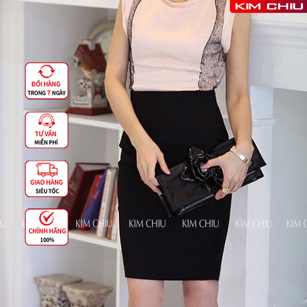 Chân Váy Bút Chì Công Sở Vải Thun Cao Cấp Co Giãn 4 Chiều Xẻ Sau Form Chuẩn Đẹp Có Túi Giấu Bên Trong Dài 52cm CV-23