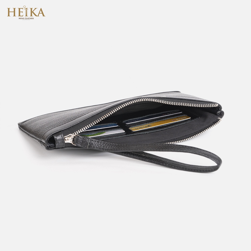 Clutch cầm tay, kẹp nách nam da bò thật thương hiệu Heika