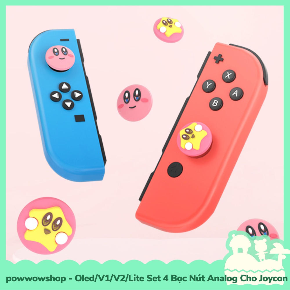 [Sẵn VN - Hỏa Tốc] Oled/V1/V2/Lite Set 4 Bọc Nút Analog Joycon Cho Máy Game Cầm Tay Nintendo Switch Kỉrby Star Light
