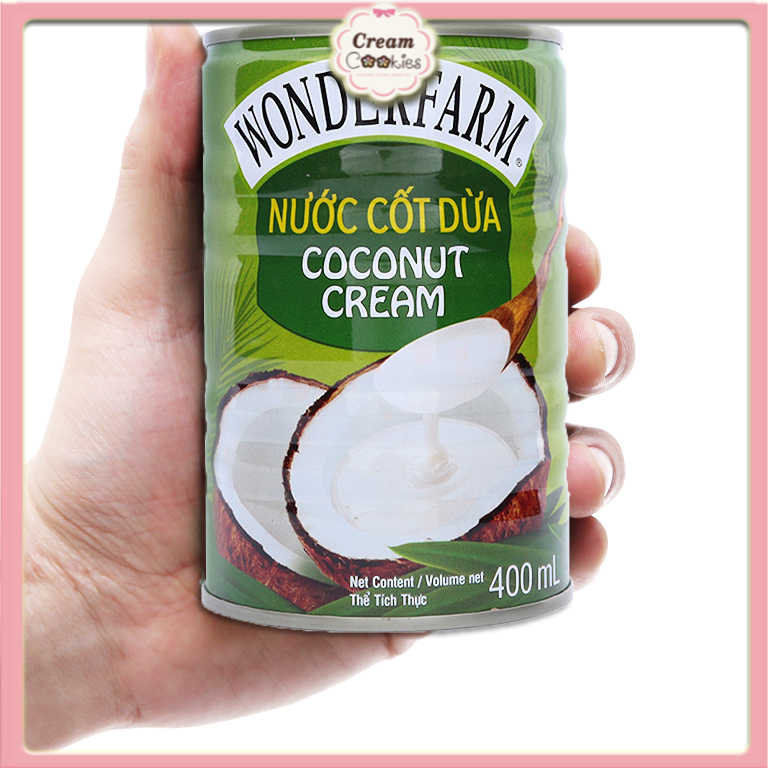 Nước Cốt Dừa Wonderfarm Coconut Cream Lon 160ml-400ml (100% Nước Cốt Dừa Tự Nhiên)