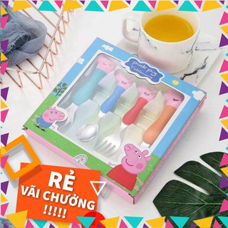 Bộ Thìa Dĩa Heo Peppa Cho Bé Bộ 4 Món