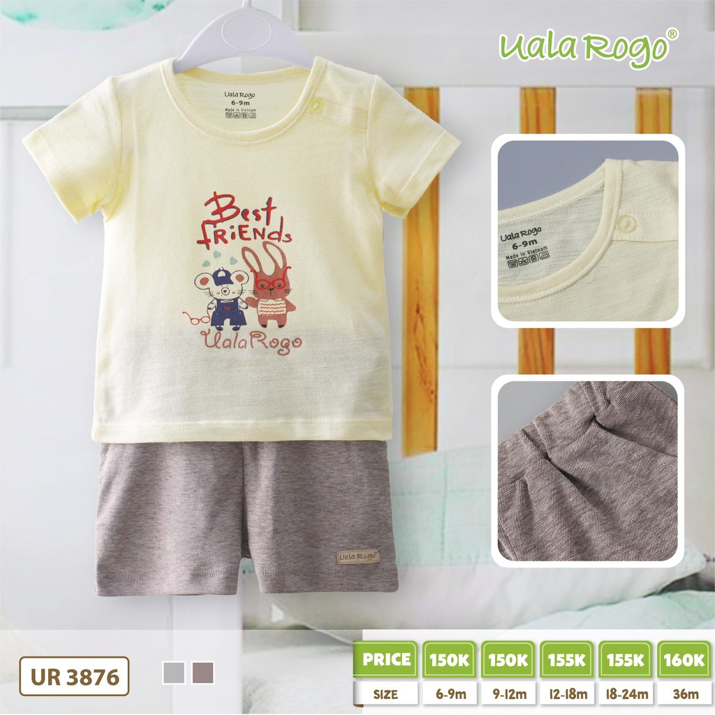 Bộ quần áo cộc tay bé trai Uala Rogo UR3876
