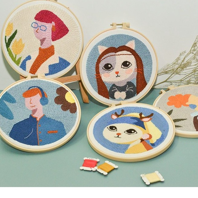 kit thêu nổi gói nguyên liệu thêu xù