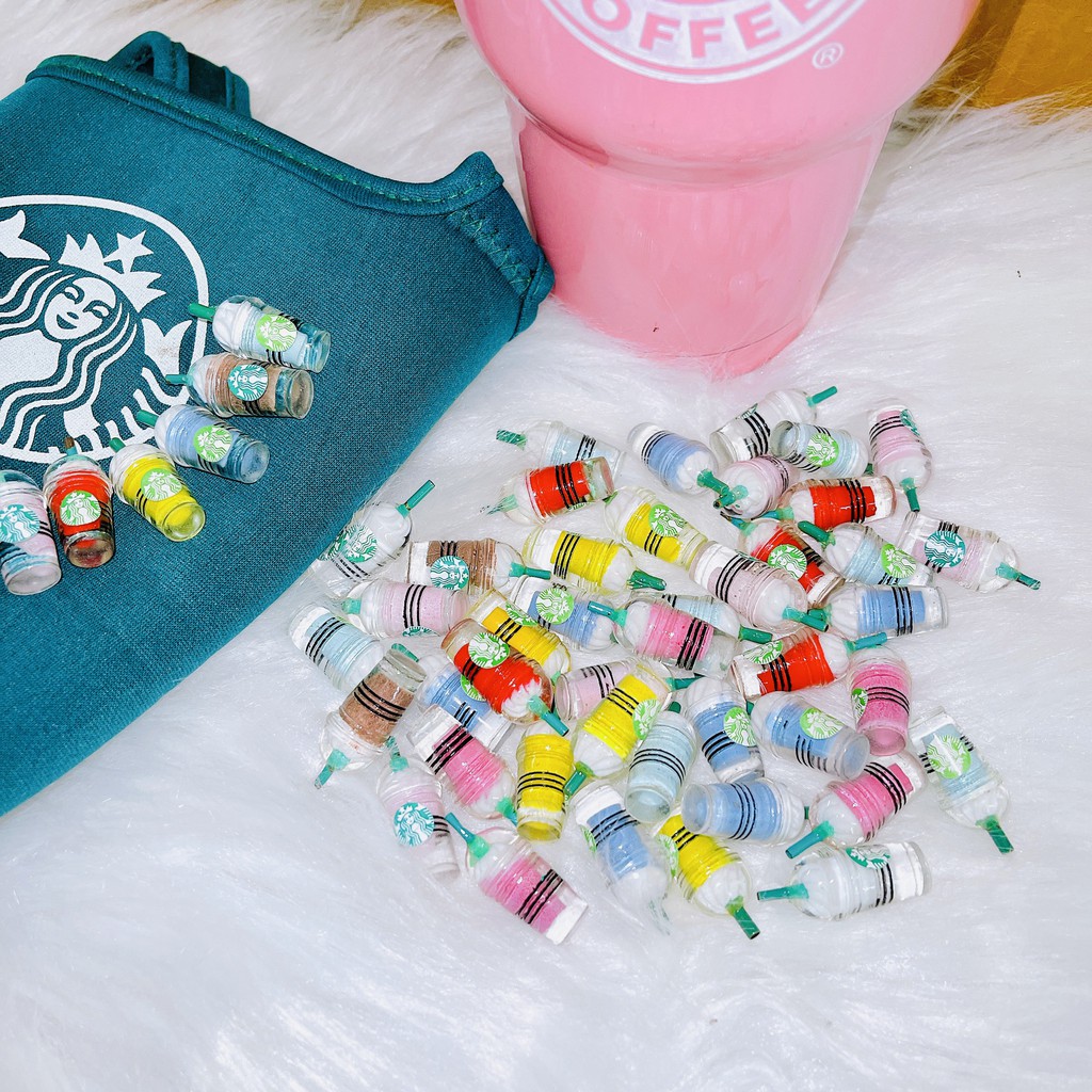 Charm 01 ly Ice Tea Nguyên Liệu Trang Trí Slime  phụ kiên điện thoại