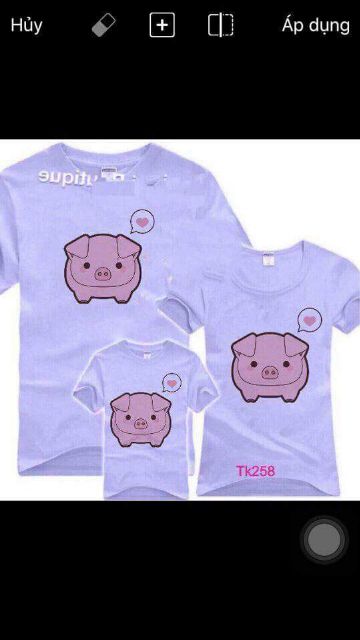 áo gia đình in hình heo xinh chất cotton mịn mát giá sĩ