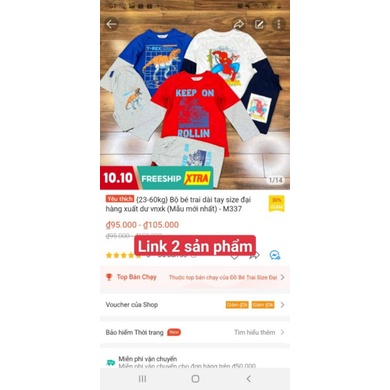 {23-60kg} Bộ dài tay cotton bé trai size đại hàng xuất dư - M772