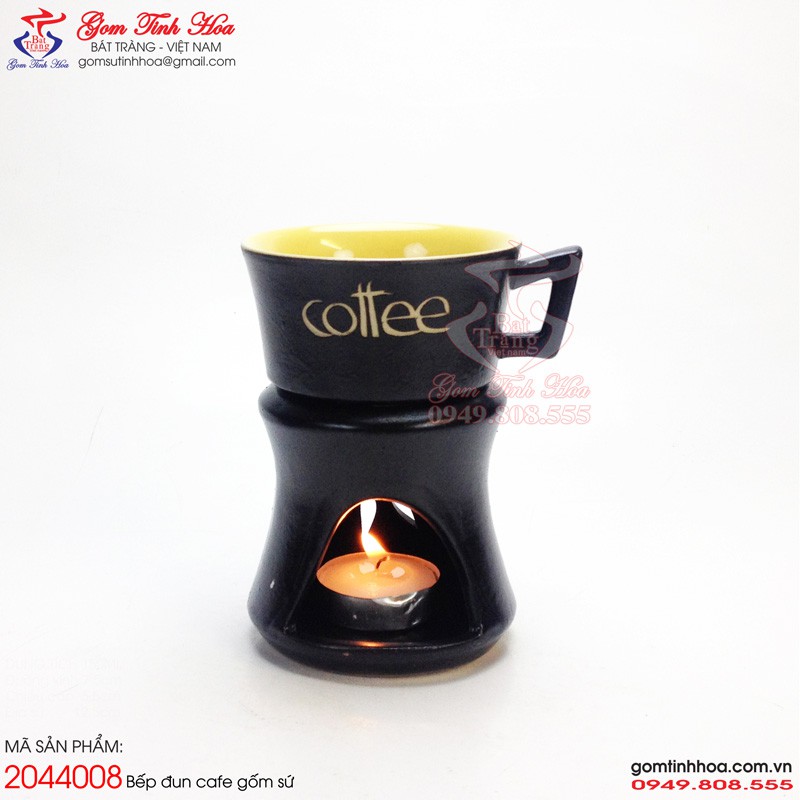 Ly tách cafe đốt nến dáng cốc loe Gốm sứ Bát Tràng