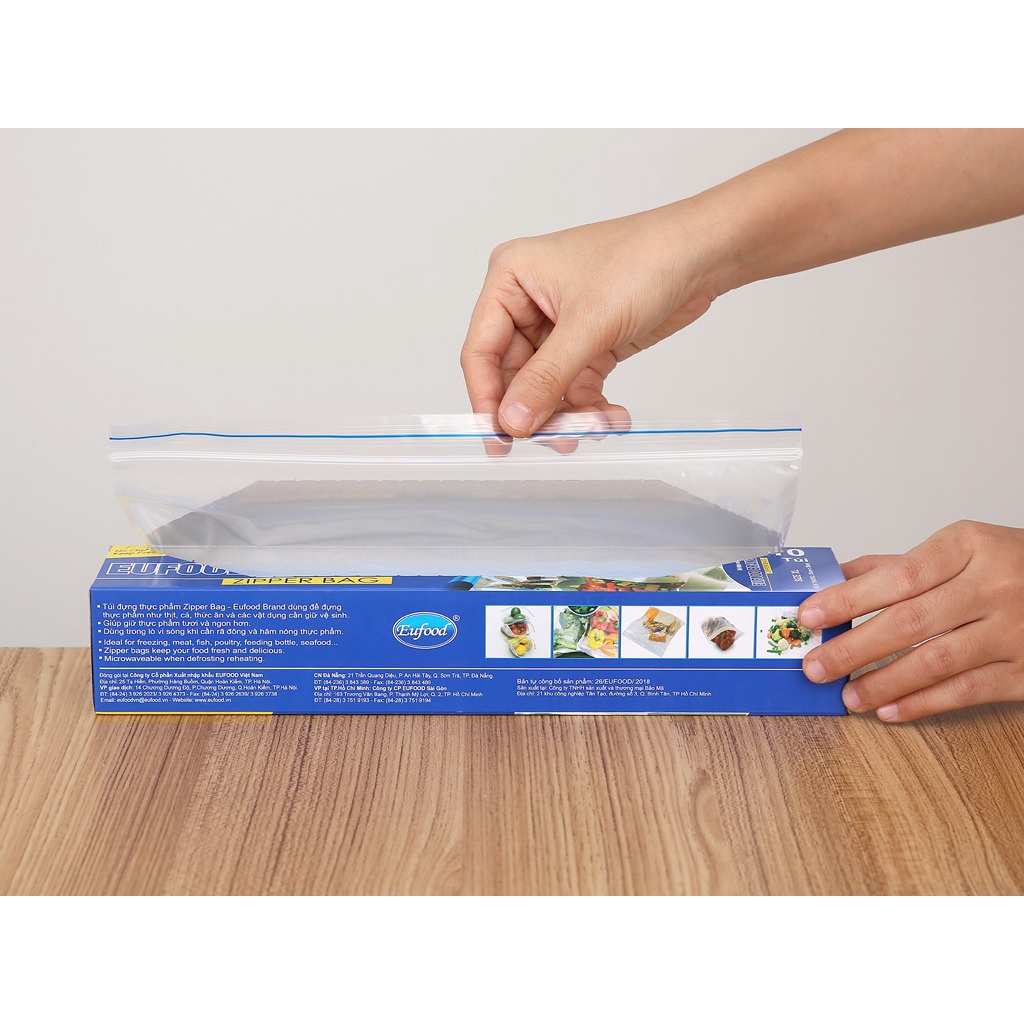 Túi Zip Đựng Thực Phẩm có khoá eufood size L /XL