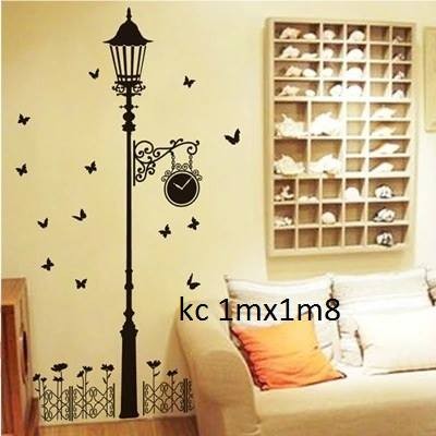 decal dán tường cột đèn