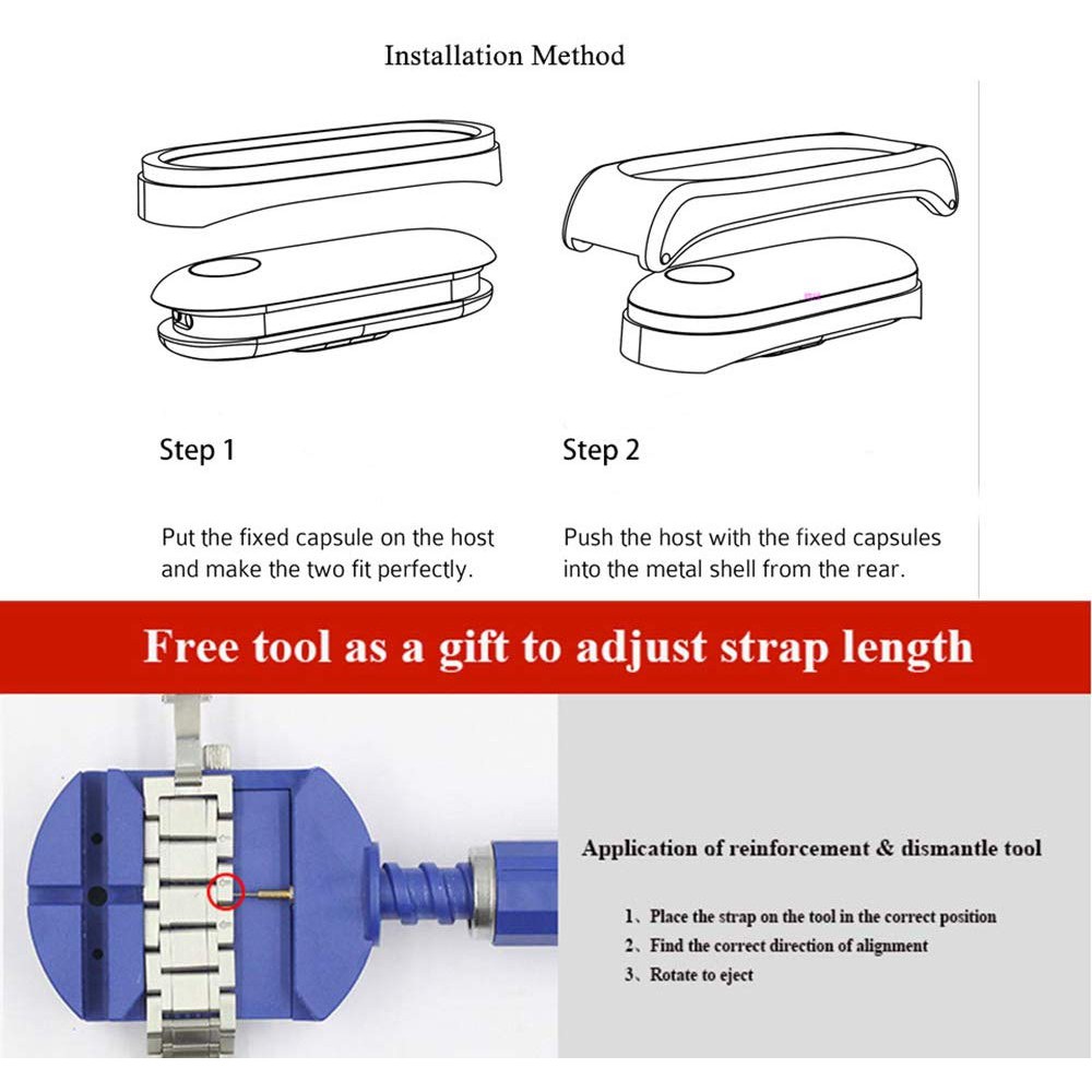 Dây đeo không gỉ phong cách dáng thời trang cho Xiaomi Mi Band 6 / 5 / 4 / 3